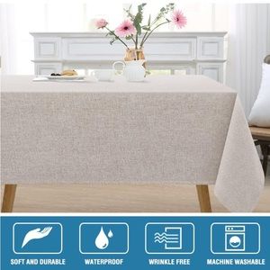 NEW Tablecloth Rectangle Linen Look